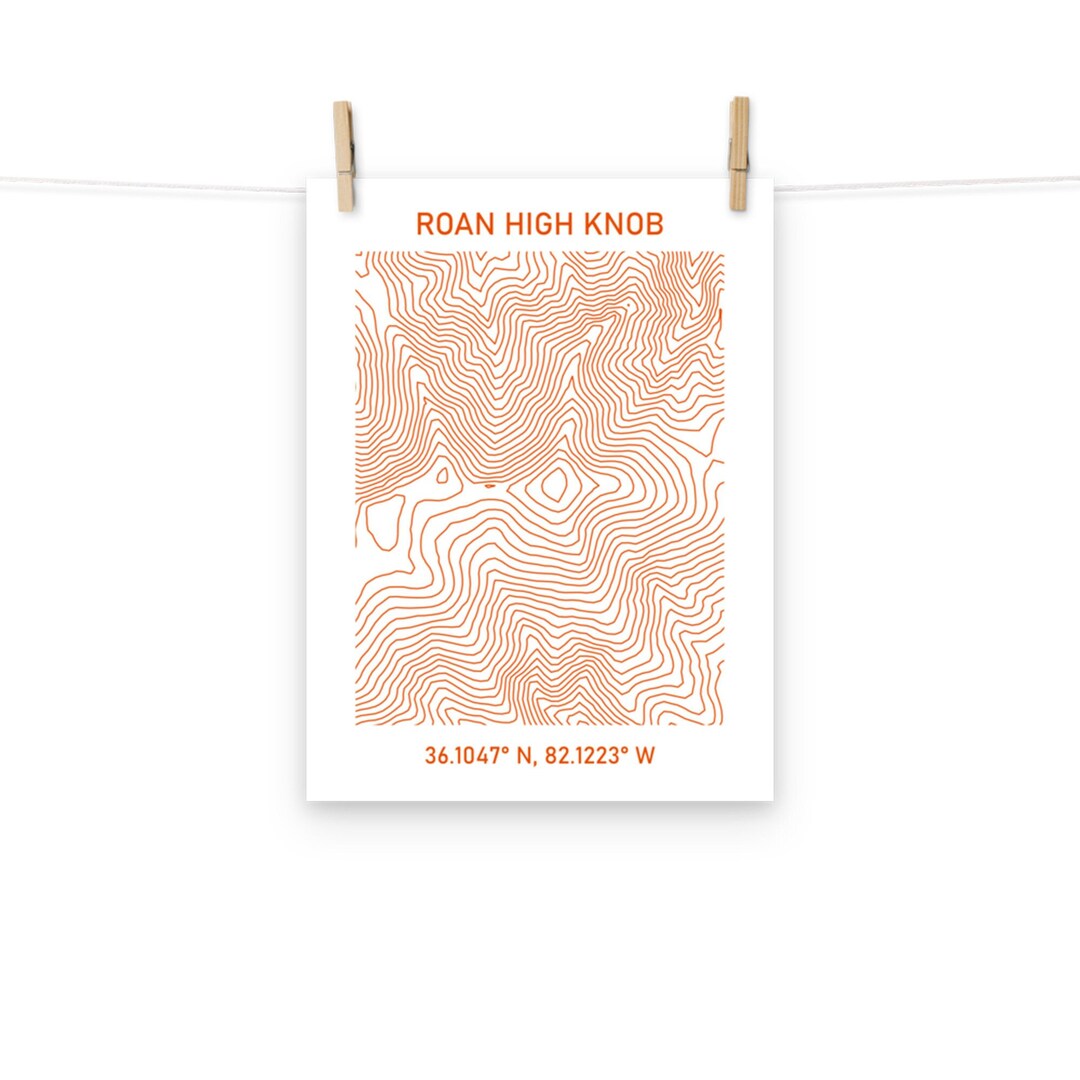 Map of Roan Mountain - Roan High Knob Contours and Coordinates Map (36. ...