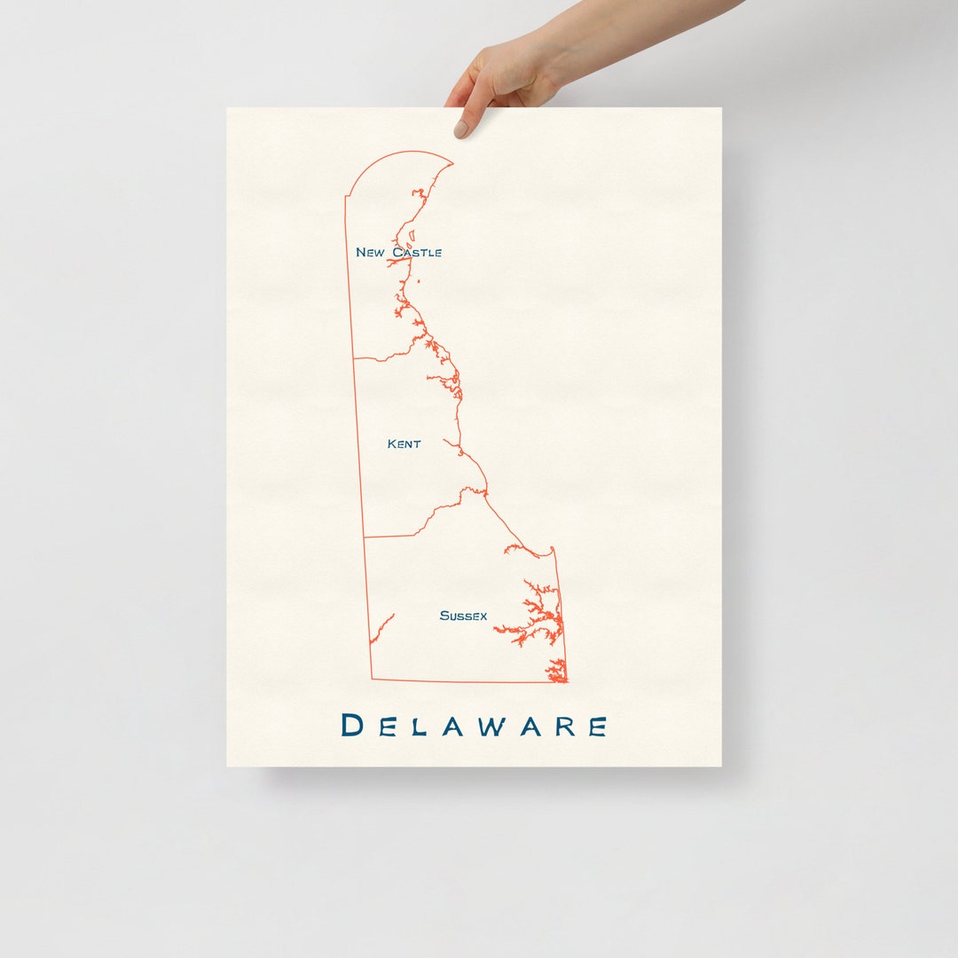 Delaware Counties Map - Etsy