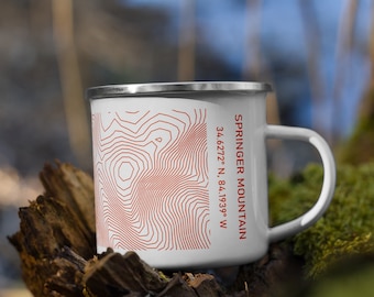 Springer Mountain Appalachian Trail Map Camping Mug