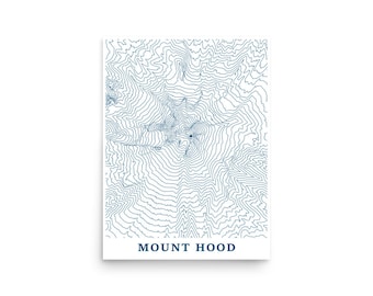 Mount Hood Contour Map | Oregon Art Print