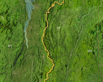 Catamount Trail Vermont Map Poster – XC Ski Art, Green Mountains Nordic Decor
