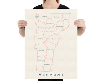 Vermont Counties Map