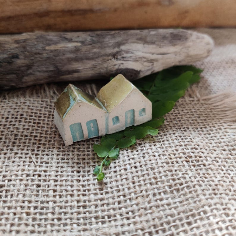 Ceramic Paintbrush Holder/Houses Artists Brush Rest/Bespoke Painters Gift/ Rustic Cottages Ornament Custom