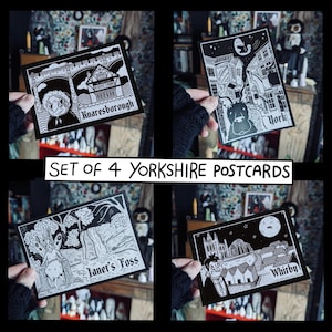 Cartes postales du Yorkshire hanté - Lot de 4