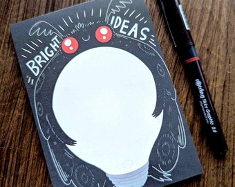 Cute Mothman ‘Bright Ideas’ A6 Notepad