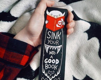 Cute Vampire Bookmark ‘Sink Your Teeth into a Good Book’