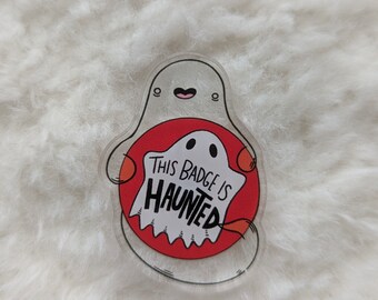 Cute Ghost Haunted Pin Badge