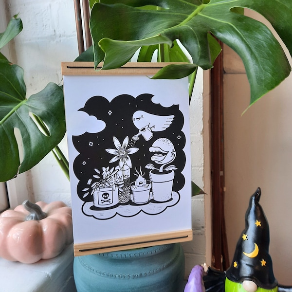 The Spectral Flower Shop Ghostly Gardener Art Print