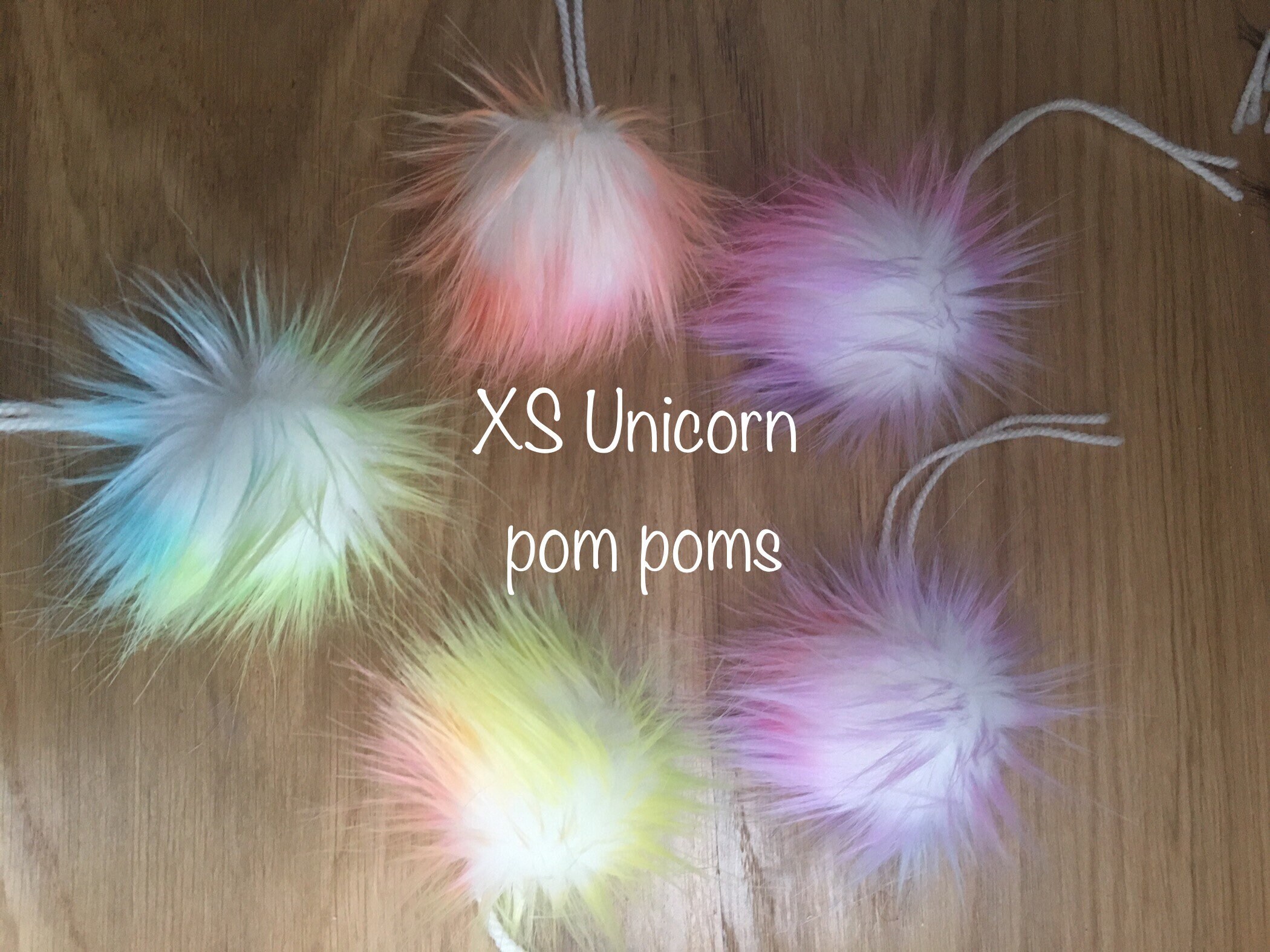 Lux Accessories Rainbow Tie Dye Faux Fur Pom Pom Enamel Unicorn