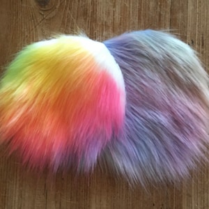 Make Your Own Pom Pom (Rainbow/Unicorn)  | Pom Pom Supplies Pack | Make Your Own Faux Fur Pom Pom | DIY Pom Making Kit |Craft Supplies