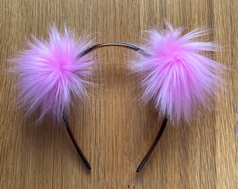 Pom Pom Headband | Bubblegum Pink Pom Pom Headband | UK made Pom Pom Headband | Festival Headband