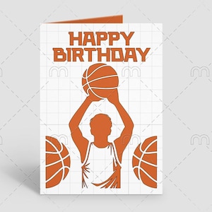 Basketball Birthday Card Template - Digital Download