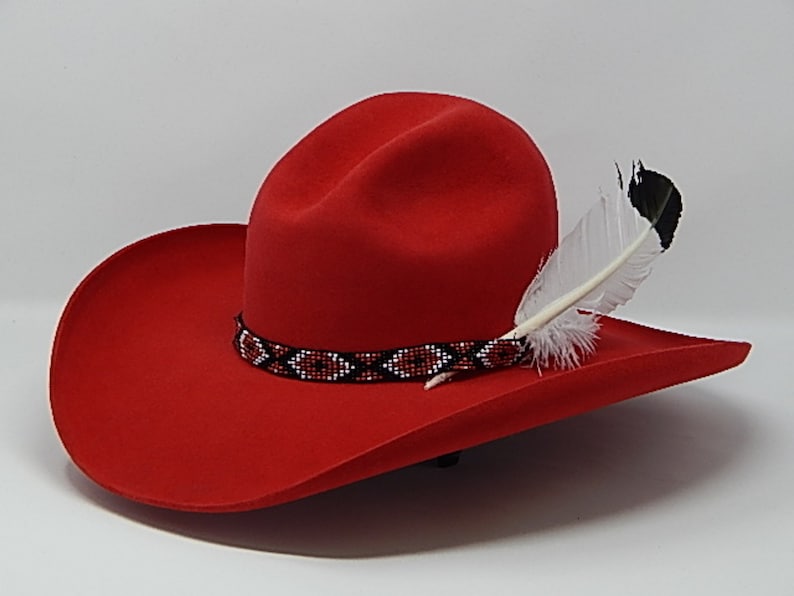 8X Red Felt Western Cowboy Hat Etsy