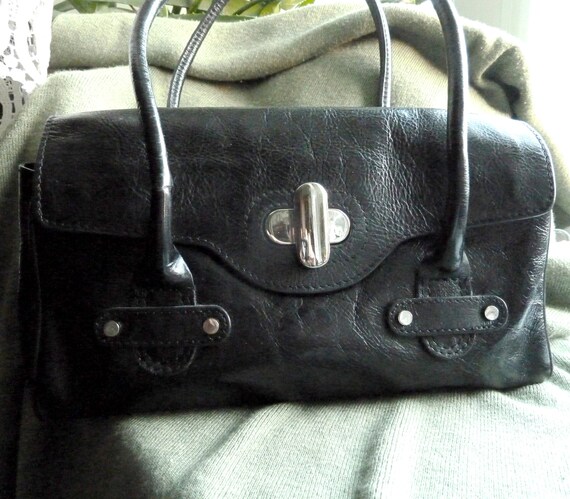 Black Women Handbag JASPER CONRAN Genuine Leather… - image 3