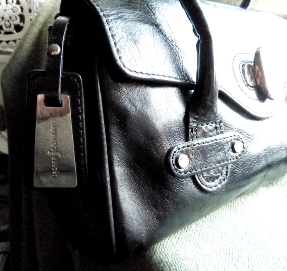 Black Women Handbag JASPER CONRAN Genuine Leather… - image 10
