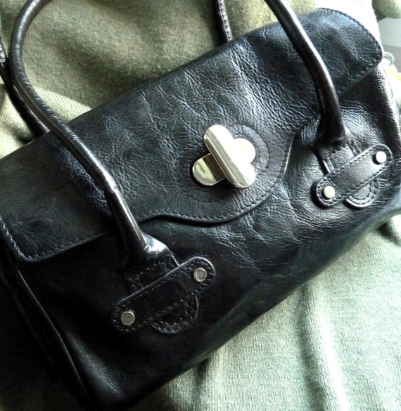 Black Women Handbag JASPER CONRAN Genuine Leather… - image 1