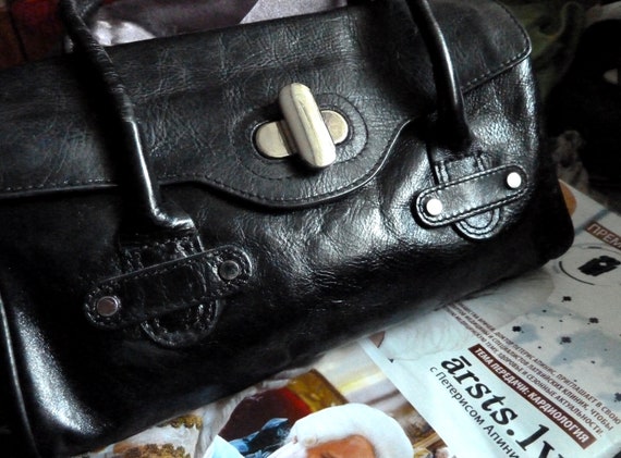 Black Women Handbag JASPER CONRAN Genuine Leather… - image 5