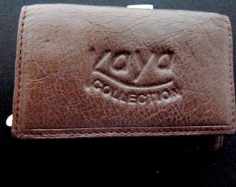 Brown Leather Wallet KAYA Collection Vintage Middle Genuine Leather Triple Wallet Luxury gift all age Woman  Leather accessory Woman Gift