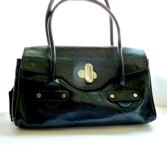 Black Women Handbag JASPER CONRAN Genuine Leather… - image 2