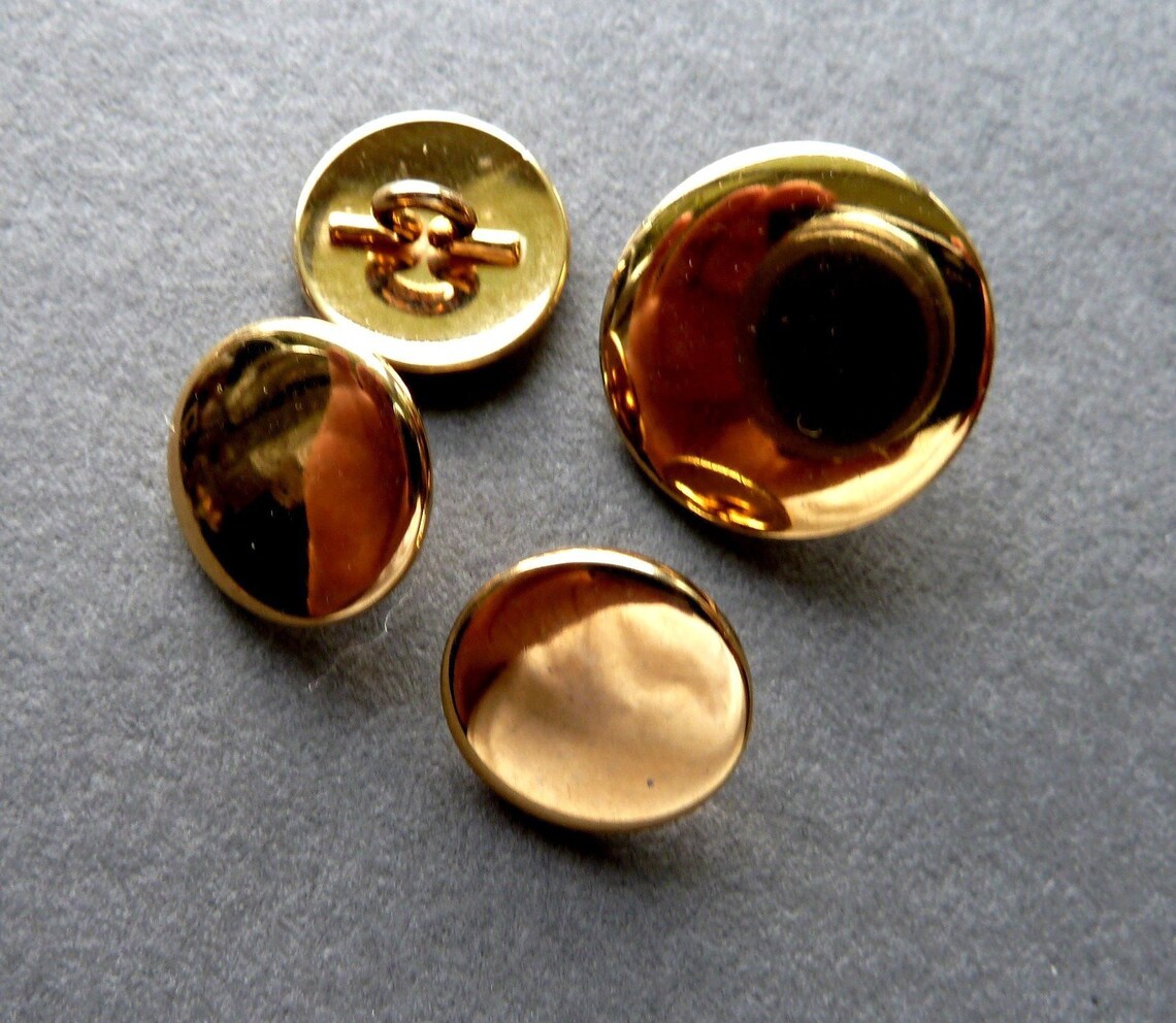 10 Goldene Metallknöpfe 23mm - Vintage Design Für Cardigans & DIY Projekte
