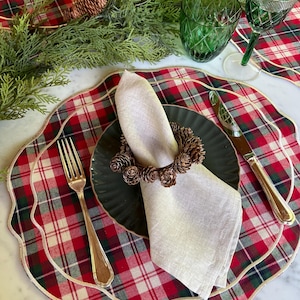 Christmas Placemats Plaid Set Tartan Christmas Gifts Place Mats