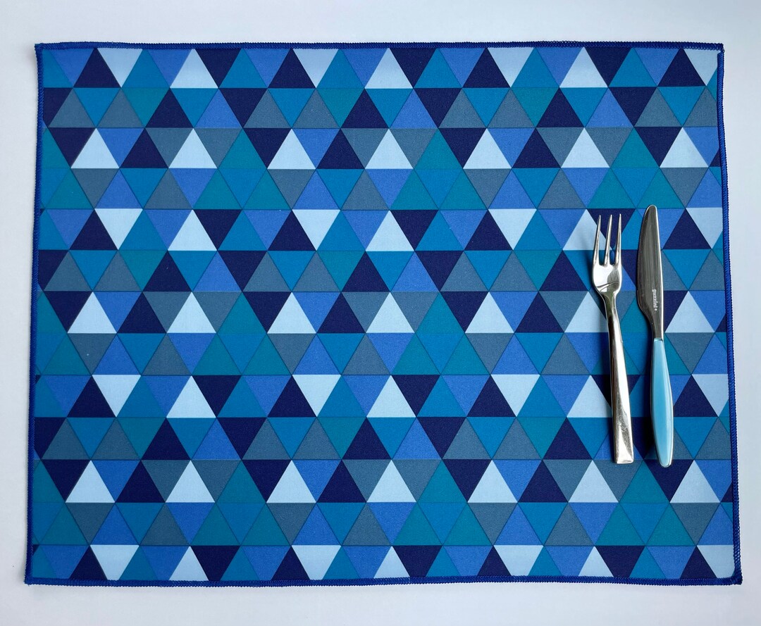 Placemat Set, Easy Care, Waterproof Wipeable Placemats, Geometric Modern Placemats, Indoor