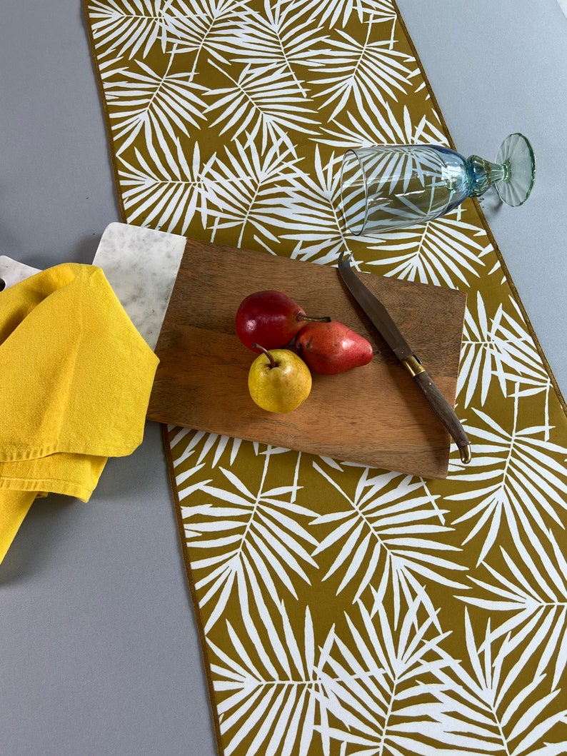 Table Runner Easy Care Spring Summer Table Spill Proof Stain Resistant Leaves Outdoor Kitchen Dining Home Mother's Day Gift Housewarming image 1