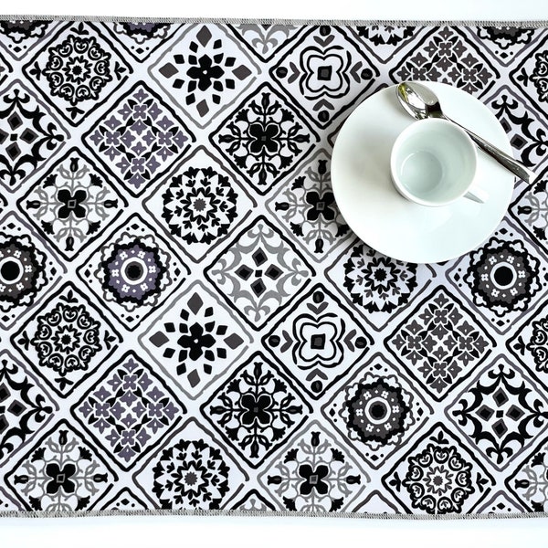 Black White Placemat Etsy