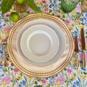 Faux Leather Placemats: Easy Care, Embroidered Edge, Easter Spring Summer Placemats, Table Setting Decor