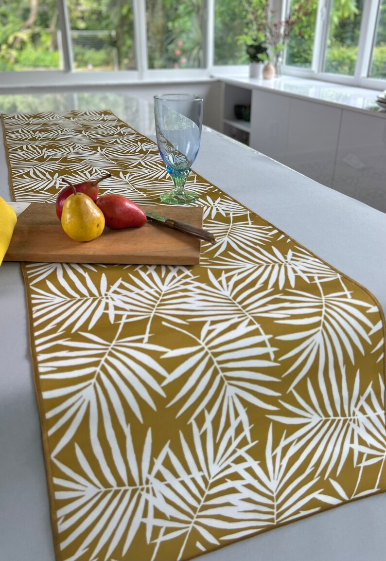 Table Runner Easy Care Spring Summer Table Spill Proof Stain Resistant Leaves Outdoor Kitchen Dining Home Mother's Day Gift Housewarming image 5