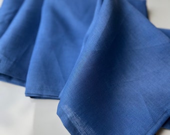 Linen Napkins Set / Blue Soft Linen / Table Linens / Napkins for Table