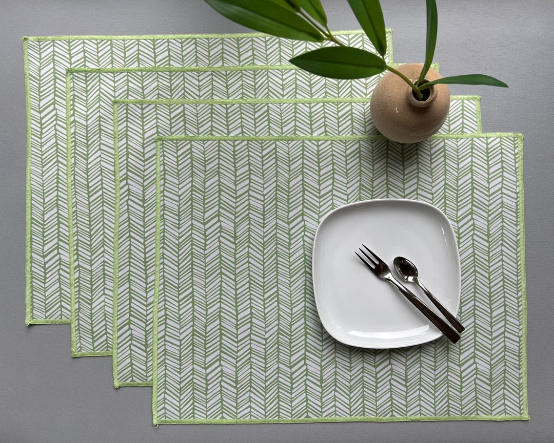 Placemats Green Easter Summer Waterproof Easy Care Stain Resistant