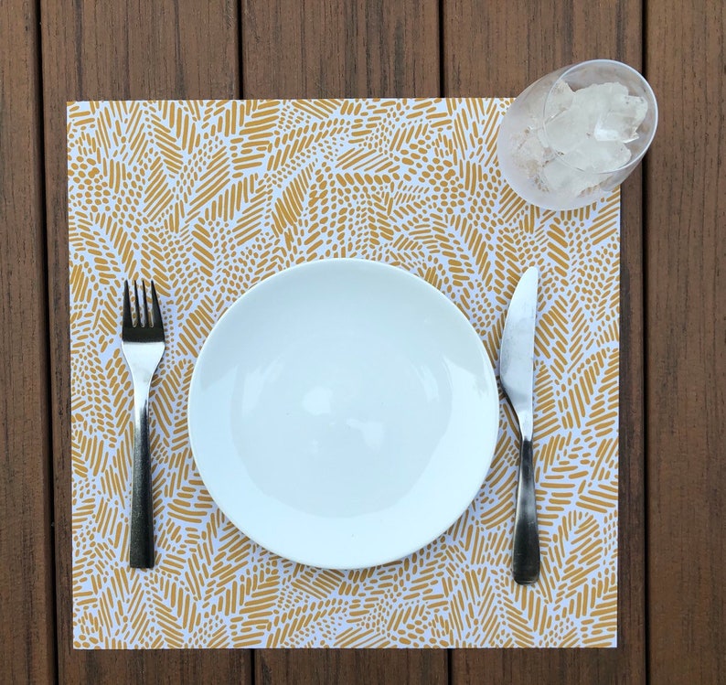 Placemat Set Square Placemats Yellow Placemat Gift Custom Etsy