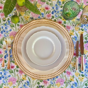 Faux Leather Placemats, Wipeable Stain and Water Resistant, Off White and Yellow Gold Vinyl