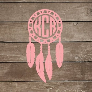 Dreamcatcher Monogram Decal - Vinyl Sticker - Laptop Sticker - Car Decal