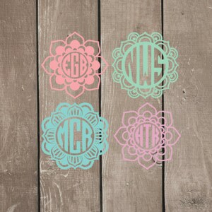 Mandala Monogram Vinyl Decal - Monogram Sticker - Monogram  Car Decal - Yeti Decal - Stanley Decal - Vinyl Monogram - Laptop Sticker