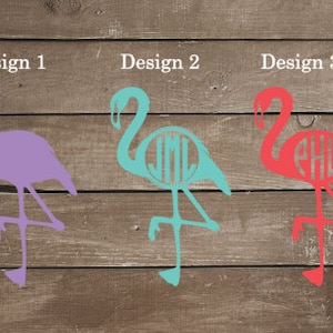 Flamingo Vinyl Decal - Flamingo Monogram - Flamingo Car Decal - Vinyl Decal - Laptop Sticker - Yeti Decal - Stanley Decal