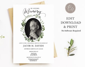 Funeral Announcement Etsy