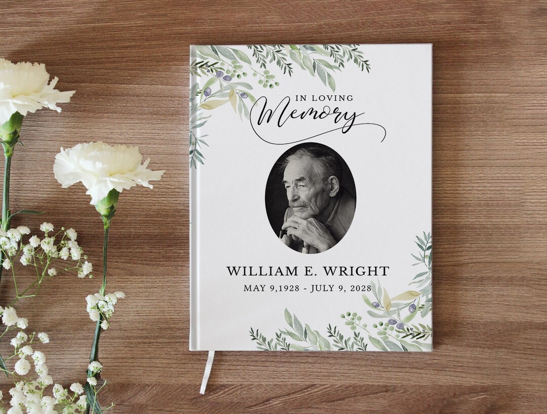 FUNERAL GUEST BOOK Keepsake Guest Book Memorial Service Guest Etsy