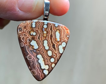 Large Ocean Jasper Pendant in Rose Gold Copper