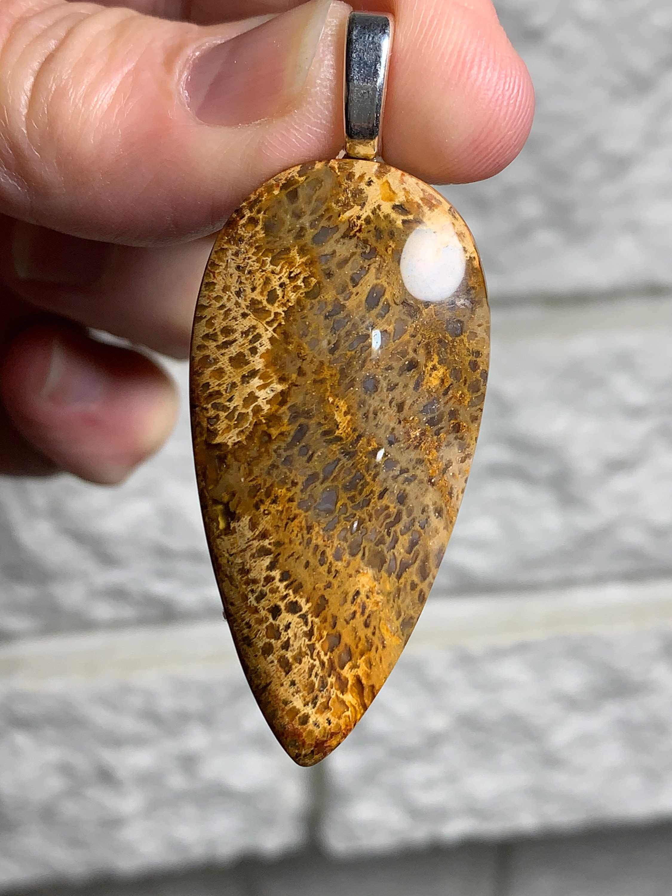 Natural Yellow Moss Agate Gemstone Pendant Healing Stone | Etsy