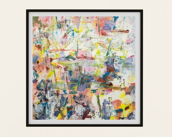 Abstract Art Print, Printable Digital Download, Modern Minimalist Artwork, Square 15x15, 12x12, 8x8, 5x5