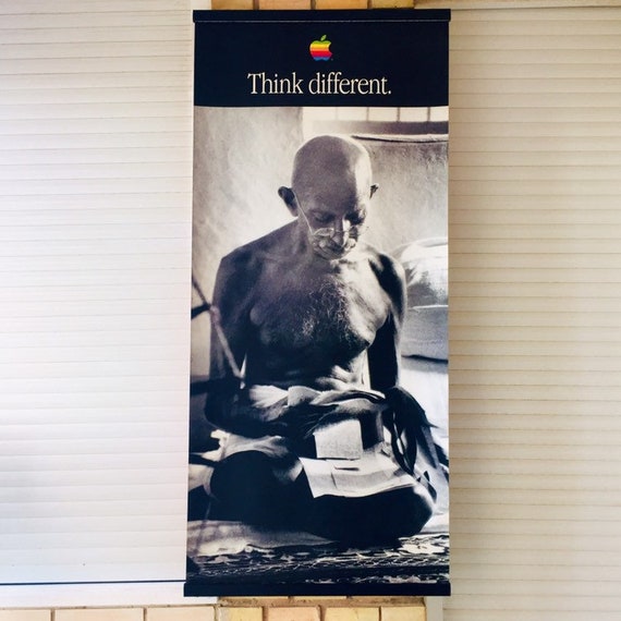Apple『Think different.』広告用フラッグ(新品) Rare Think Different Vinyl Banner Mahatma Gandhi Original