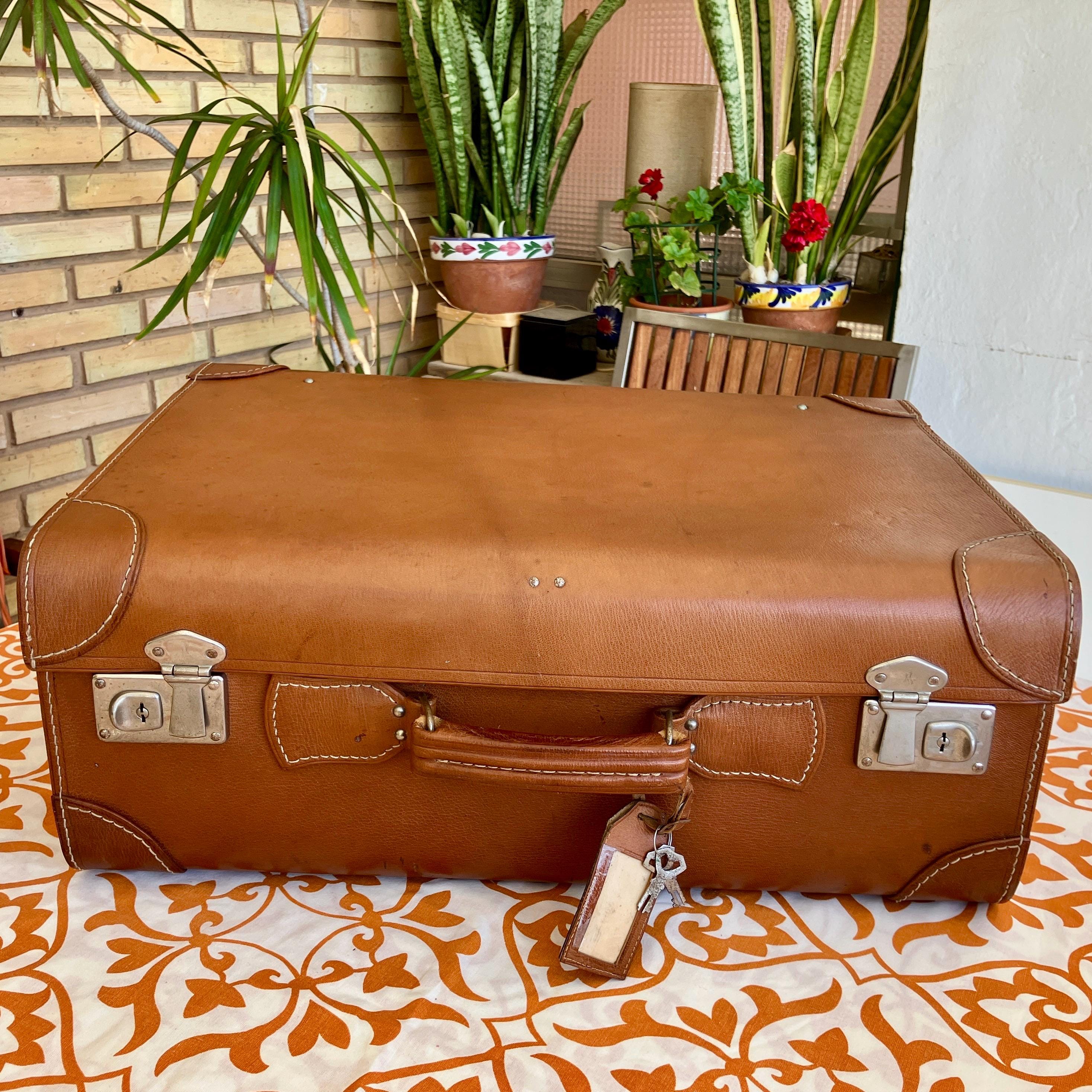 Valise vintage en cuir marron (D'occasion) à Collonges pour CHF 20