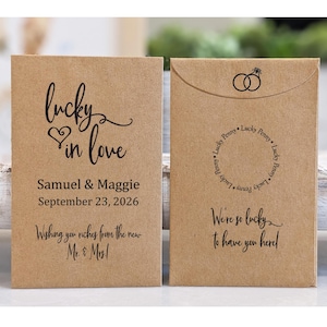 Personalized Lottery Ticket Envelope Wedding Favor Vegas Theme, Custom Lottery Favor Scratch Card Holder, Lucky in Love