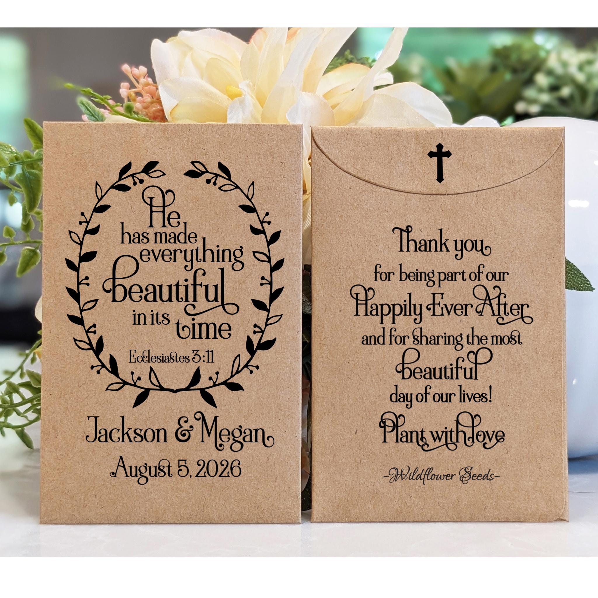 Custom Christian Wedding Favors, 'he Has Made Everything' Scripture Favor, Bible  Verse Seed Packet Wedding Favor, Rustic Bridal Shower - Etsy