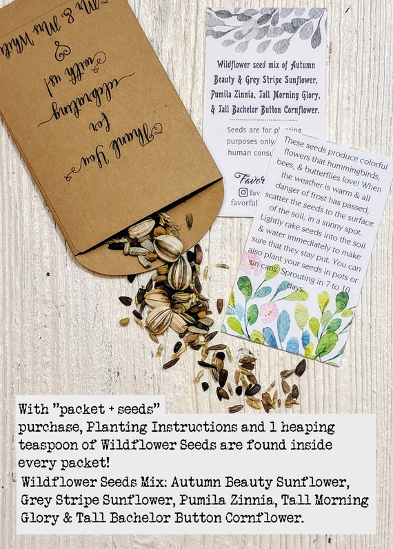 Grow Together Wildflower Seed Packet Wedding Favors - Botanical