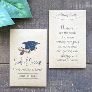 Graduation Party Favors for Guests, Custom Grad School Party Seed packet favors, Personalized High School Graduation Gifts for Guests image 7