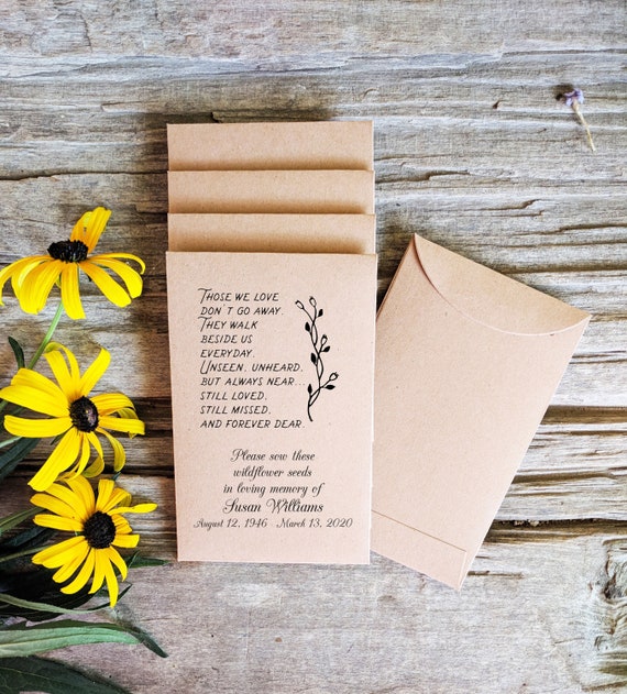 Celebration of Life Personalized Seed Envelopes, Memorial Seed Packet  Favors, Funeral Seed Packets, Custom Seed Packets Favors, Remembrance 