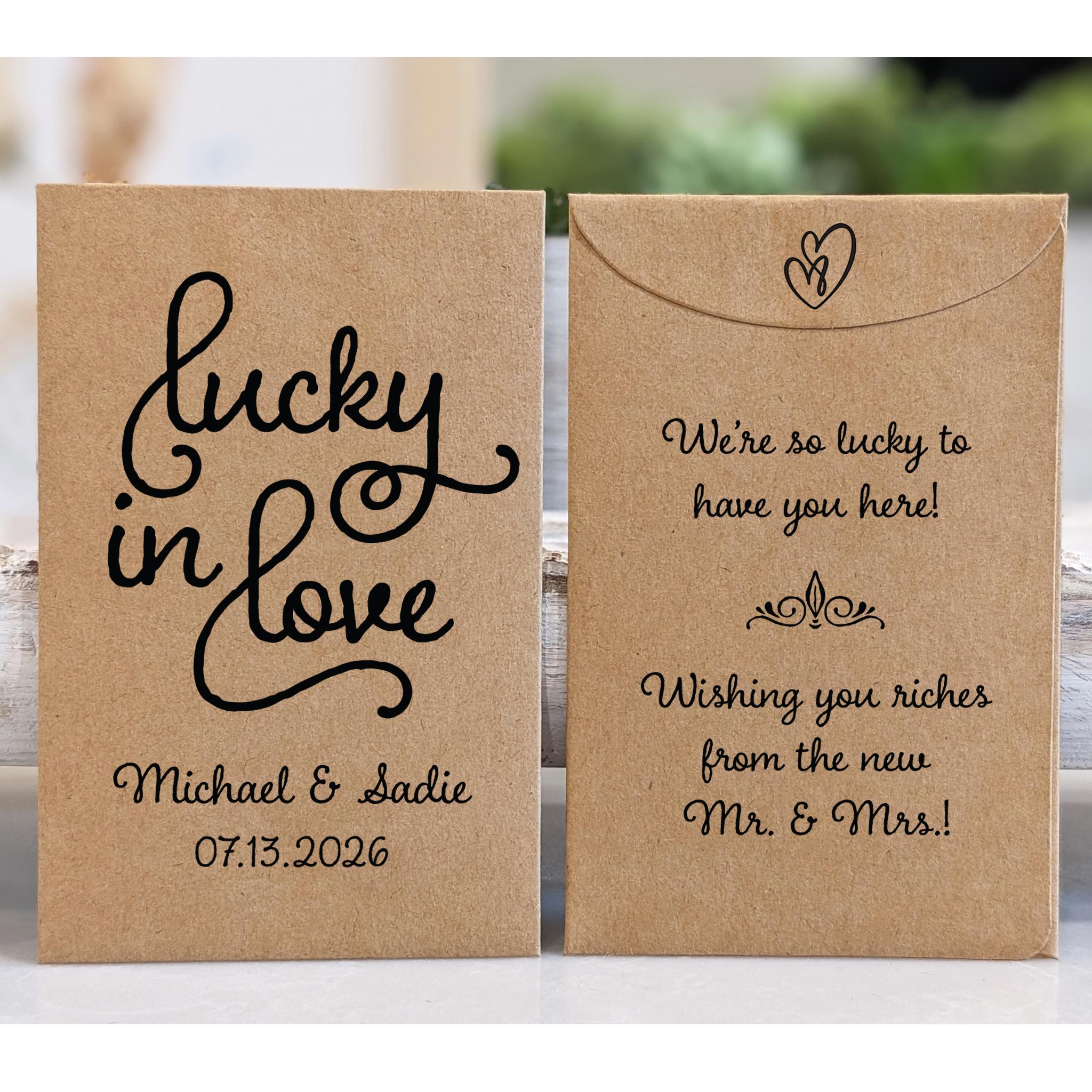 Lottery Ticket Wedding Favor Envelope, Custom Vegas Theme Scratch